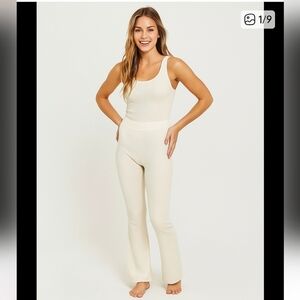 Aerie Womens Cream Corduroy Pull On Pants M